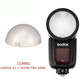Combo đèn flash Godox V1 + doom tản sáng  Combo đèn flash Godox V1 + doom tản sáng