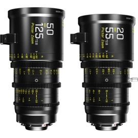 Set Ống kính zoom DZOFilm Pictor 20-55mm và 50-125mm T2.8 Super35 (Ngàm PL và Ngàm EF, Đen)