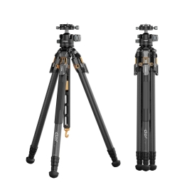 Chân máy COMAN T1A40 4 đoạn bằng sợi carbon, đầu bi thủy lực kép xoay toàn cảnh, chiều cao 66,5 inch, tải trọng 44 lb.