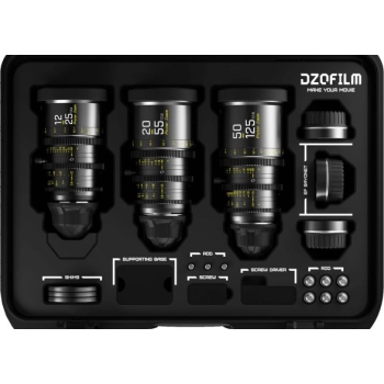 Bộ 3 ống kính DZOFilm Pictor Zoom kèm hộp đựng (12-25/20-55/50-125, T2.8) (Đen)