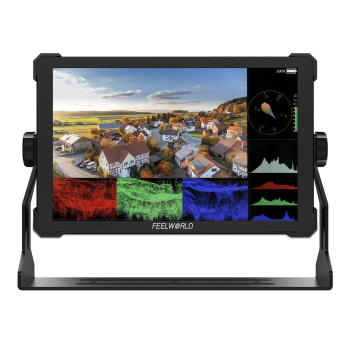 FEELWORLD T10 10.1 Inch 500nit Nhôm Máy ảnh DSLR Giám sát trường Bộ cài đặt và nguồn bên ngoài