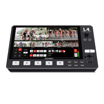 Bộ chuyển đổi bộ trộn video nhiều camera FEELWORLD L4 10.1 "Màn hình cảm ứng USB3.0 Truyền phát nhanh