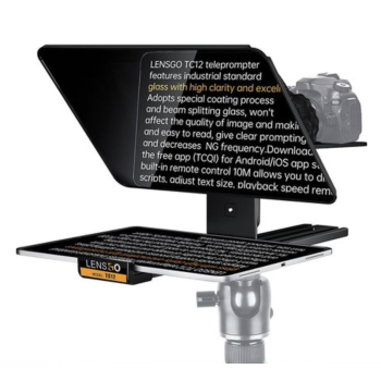 Lensgo TC12 - Máy Nhắc Chữ Di Động 12 Inch Dành Cho Máy Ảnh Và Máy Quay, Hỗ Trợ Kẹp Ngang Dọc, Điều Khiển Từ Xa