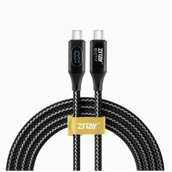 Dây cáp nguồn ZITAY 100W USB Type-C sang USB Type-C với màn hình LED - 100cm