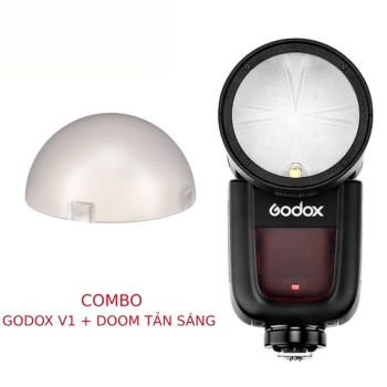 Combo đèn flash Godox V1 + doom tản sáng 