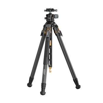 Chân máy COMAN T1A40 4 đoạn bằng sợi carbon, đầu bi thủy lực kép xoay toàn cảnh, chiều cao 66,5 inch, tải trọng 44 lb.