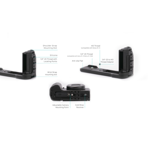 Đế gắn có tay cầm cho Sony ZV-1 / ZV-1F / ZV-1M2- Đen