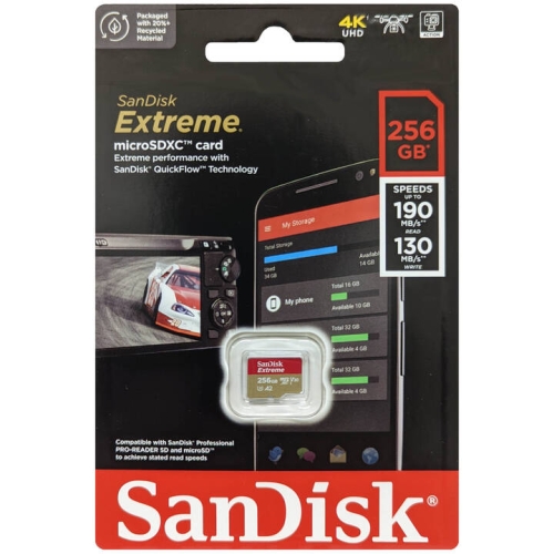 Thẻ Nhớ SANDISK MICROSD EXTREME 128GB/256GB/512GB/1TB.  190/130MB/S 