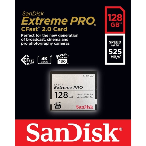 Thẻ Nhớ CFAST 2.0 SANDISK EXTREME PRO 3500X 128GB 525/430 MB/S