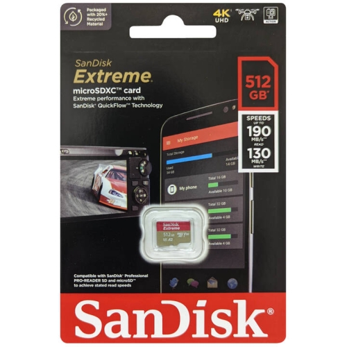 Thẻ Nhớ SANDISK MICROSD EXTREME 512GB 190/130MB/S