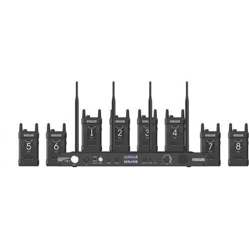 Hollyland Syscom 1000T-8B Hệ thống liên lạc song công hoàn toàn với tám bộ thắt lưng và tai nghe