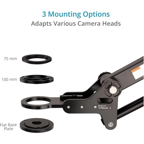 Cần trục máy quay Proaim 7' Wave-2, nghiêng ngang, chân đế Dolly | Tương thích với Gimbal