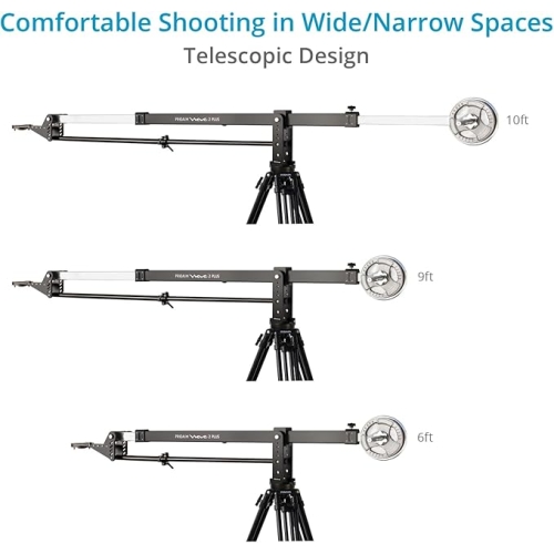 Proaim 10' Wave-2 Camera Jib Crane, Pan Tilt, Dolly Stand | Gimbal Compatible