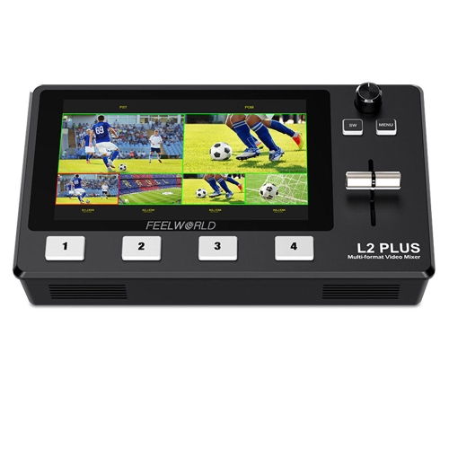  FEELWORLD L2 PLUS Multi Camera  Mixer Video Mixer Switch 5.5 "TOUCH PTZ CONTROL CHROMA KEY phát trực tiếp