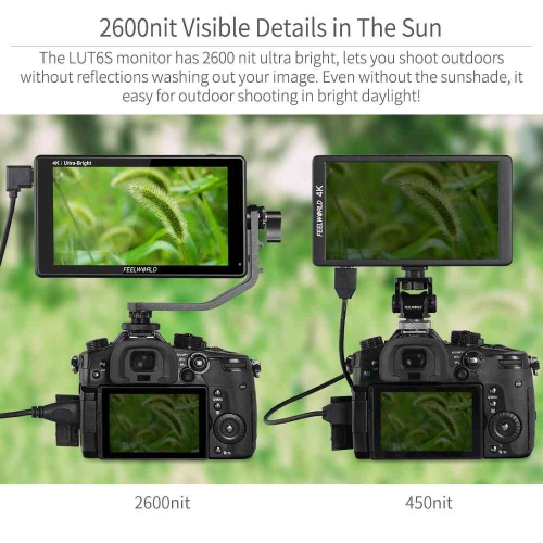 FEELWORLD Lut 6S 6inch 2600NITS HDR/3D Lut