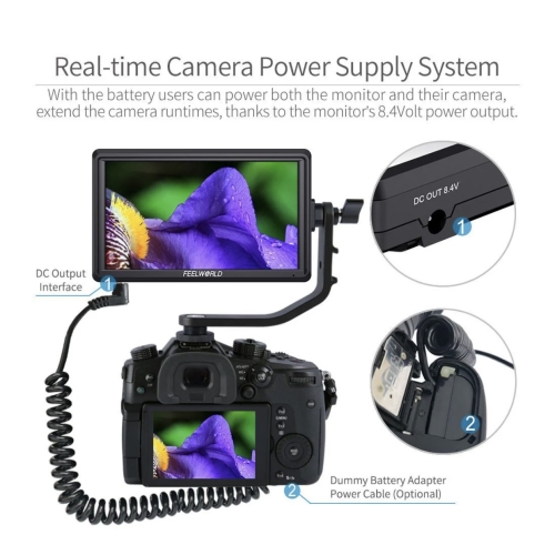 Máy ảnh FEELWORLD S55 V2 5.5 inch Máy ảnh DSLR màn hình trường hỗ trợ video IPS 1920x1152 4K HDMI DC Out với 3D LUT