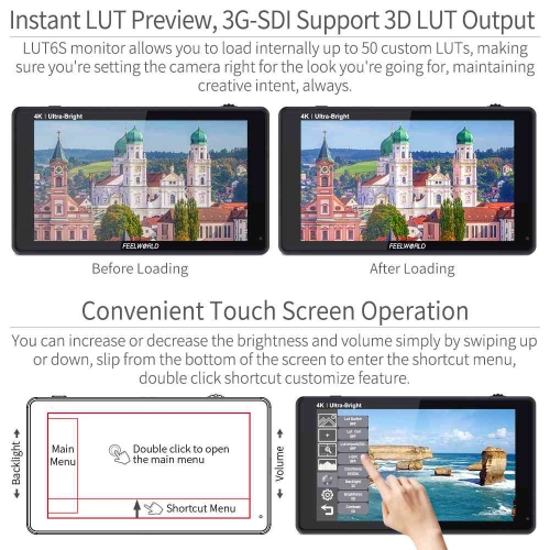 FEELWORLD Lut 6S 6inch 2600NITS HDR/3D Lut