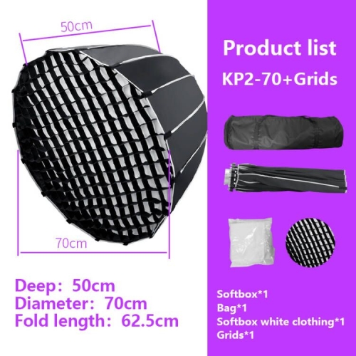 Softbox Parabolic thao tác nhanh Triopo KP2-70