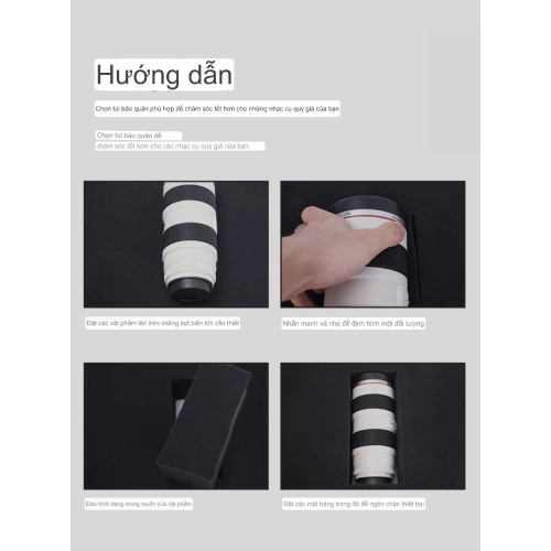 Hộp chống sốc công cụ bảo vệ - Túi đựng ống kính chụp ảnh chống sốc di động (Size S-M-L)
