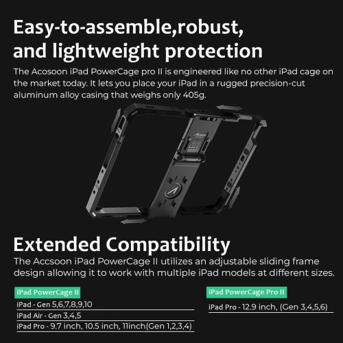 Accsoon Power Cage Pro Ⅱ cho iPad 12,9 inch