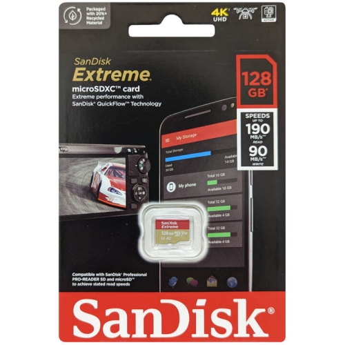 Thẻ Nhớ SANDISK MICROSD EXTREME 128GB 190/90MB/S