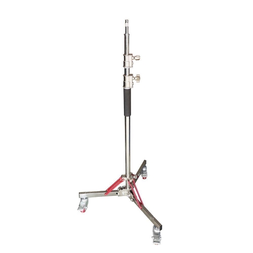 Chân đèn INOX bánh xe Qihe ZD120 plus và bộ boom inox chữ L