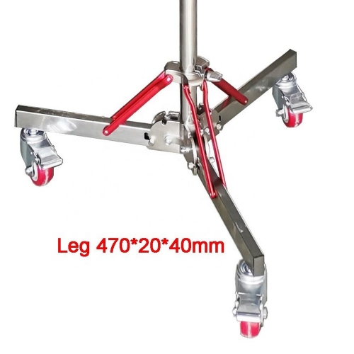 Chân đèn INOX bánh xe Qihe ZD120 plus và bộ boom inox chữ L