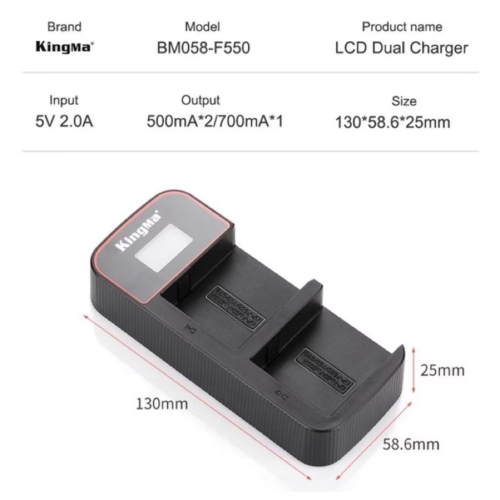 Sạc đôi King ma dành cho pin NPF 970/F960/F550/F570