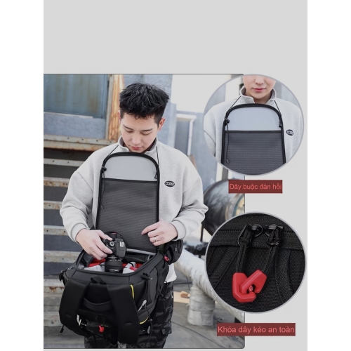 Ba lô/Túi đựng máy ảnh, đồ dùng làm phim chống nước và chống trộm ngoài trời đa chức năng