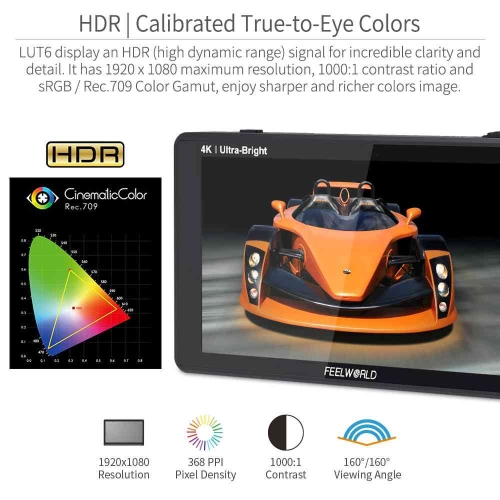 FEELWORLD Lut 6S 6inch 2600NITS HDR/3D Lut