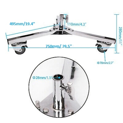 Chân đèn inox tải trọng cao 20 inch