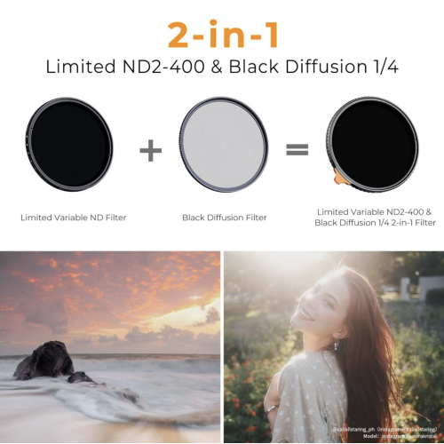 Filter Black Diffusion K&F 1/4 ND2-400 MRC NANO-X 82mm
