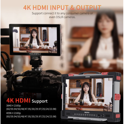 FEELWORLD P6X 5.5 Inch 1000nit Aluminium DSLR Camera Field Monitor Touch Screen 4K HDMI Lightweight
