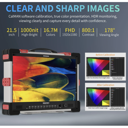 SEETEC P215 PRO-CO 21.5 inch 1000nit High Bright Portable Protective Broadcast Monitor with SDI HDMI