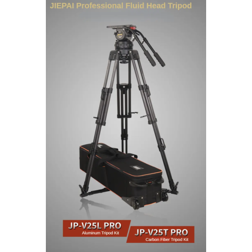 JIEPAI V25T PRO 150MM Bát Chuyên Nghiệp Sợi Carbon Video Phim Chân Máy Ảnh Chất Lưu Đầu Nhôm Chân Máy 30KG Cho ARRI Đỏ