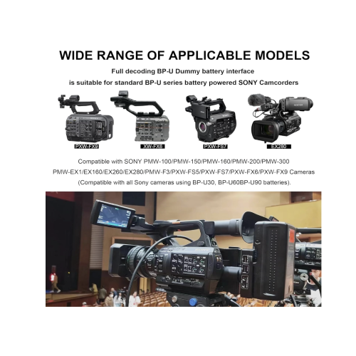 Bộ chuyển đổi pin V-mount sang BP-U90/60/30 cho máy ảnh Sony PXW-FX9/FX6/FS7/FS5 
