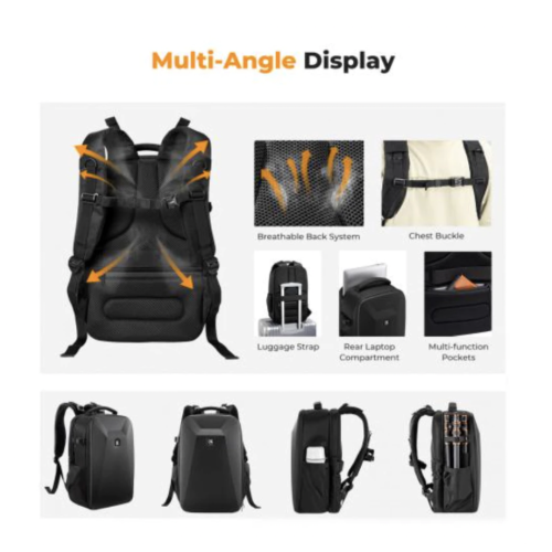 Balo máy ảnh K&F Concept Hardshell DSLR-Balo 22L Nature Wander 10 (Đen)