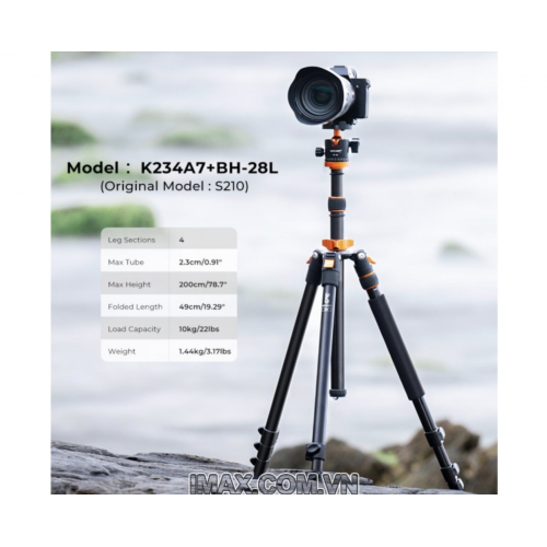 Chân máy ảnh K&F Concept K234A7+BH-28L - KF09.087V7