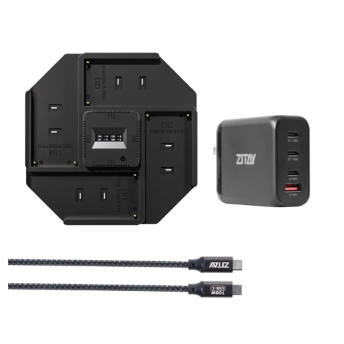 Bộ sạc pin NP-F 4 kênh PD 9V-20V 100W Sạc nhanh cho Sony NP-F970 NP-F770 NP-F750 NP-F550 FM50 FM500H