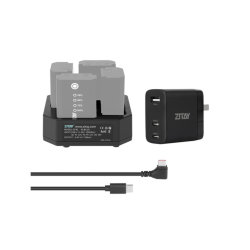 Bộ sạc pin NP-F ZITAY Fast Quad kèm bộ chuyển đổi PD (BC18KT)