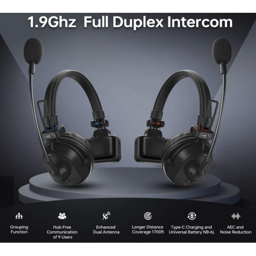 Tai nghe liên lạc nội bộ không dây nhẹ CAME-TV WAERO Pro Full Duplex Dual Antenna 1.9G - 16 tai nghe + 2 gói Nano