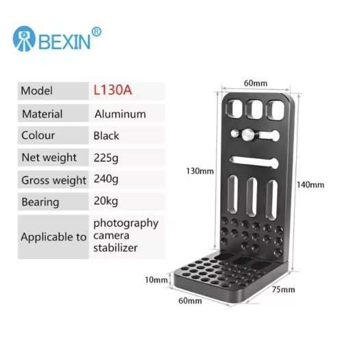 Tấm giá đỡ chữ L, lỗ vít cố định dùng để quay video máy quay