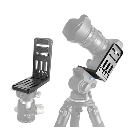 Tấm giá đỡ chữ L, lỗ vít cố định dùng để quay video máy quay