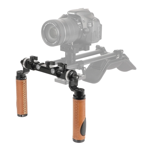 Bộ tay cầm kiểu ARRI CAMVATE Rosette (da) kèm kẹp thanh 15mm & 19mm cho hệ thống giá đỡ vai.
