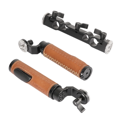 Bộ tay cầm kiểu ARRI CAMVATE Rosette (da) kèm kẹp thanh 15mm & 19mm cho hệ thống giá đỡ vai.