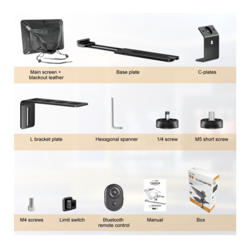 Lensgo TC12 - Máy Nhắc Chữ Di Động 12 Inch Dành Cho Máy Ảnh Và Máy Quay, Hỗ Trợ Kẹp Ngang Dọc, Điều Khiển Từ Xa