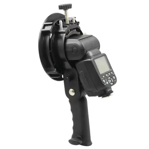 Gá dù flash đa năng ngàm Bowen tay dài hổ trợ 5 flash