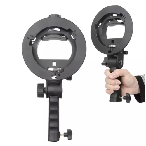 Gá dù flash đa năng ngàm Bowen tay dài hổ trợ 5 flash