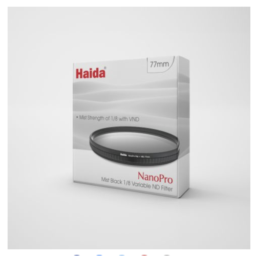 Kính lọc Haida NanoPro Mist Black 1/8 Variable ND Filter 77mm/ 82mm - 77mm