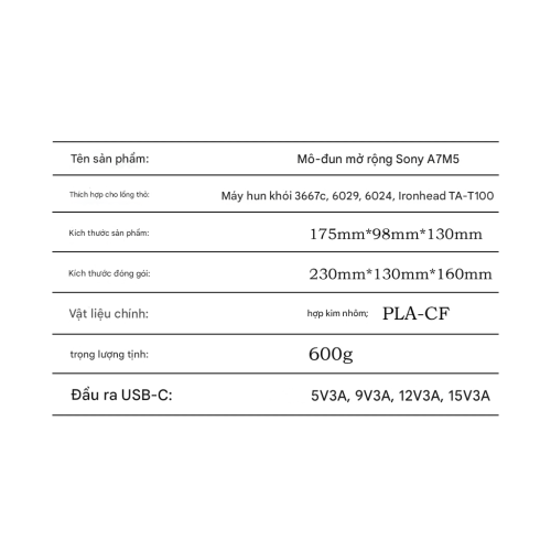 FusionRig Mô-đun mở rộng khung máy ảnh Sony A7M5 A7V (Cineback)